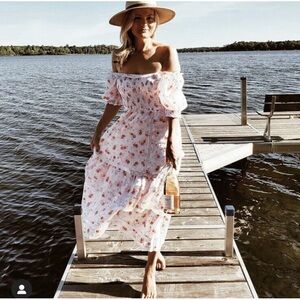 LoveShackFancy Cosette Smocked floral dress 1X